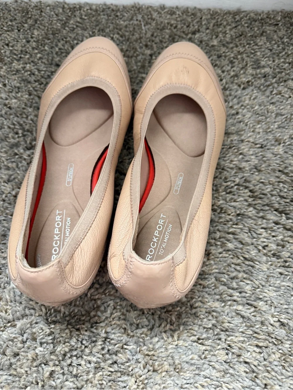 Rockport Ballet Flats Total Motion Stretch Beige Comfort Women’s 9